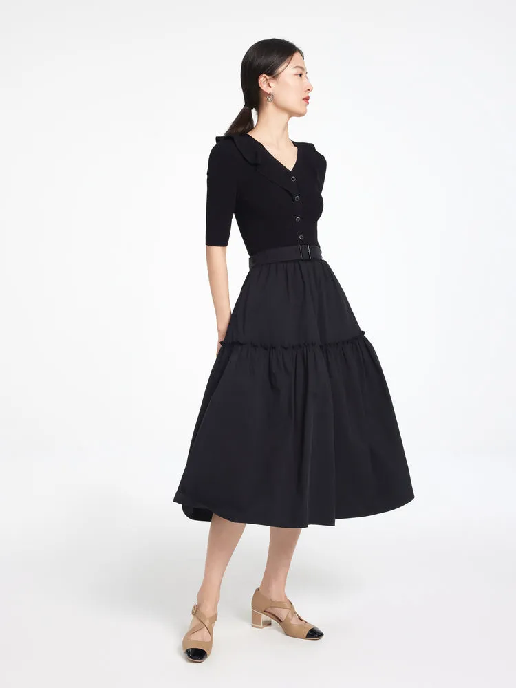 EP YAYING Black Waist Dress