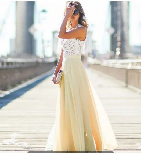 Evening Party Hollow Out Beach Dress Women's Boho Sleeveless Maxi Dress Party dresses