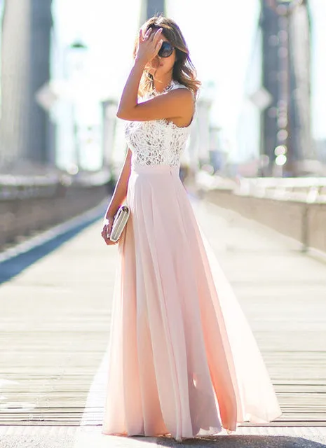 Evening Party Hollow Out Beach Dress Women's Boho Sleeveless Maxi Dress Party dresses