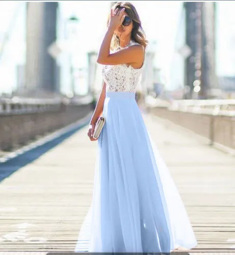 Evening Party Hollow Out Beach Dress Women's Boho Sleeveless Maxi Dress Party dresses