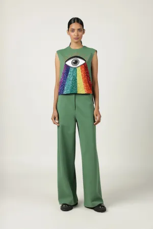 Eye Rainbow Top With Flared Pant
