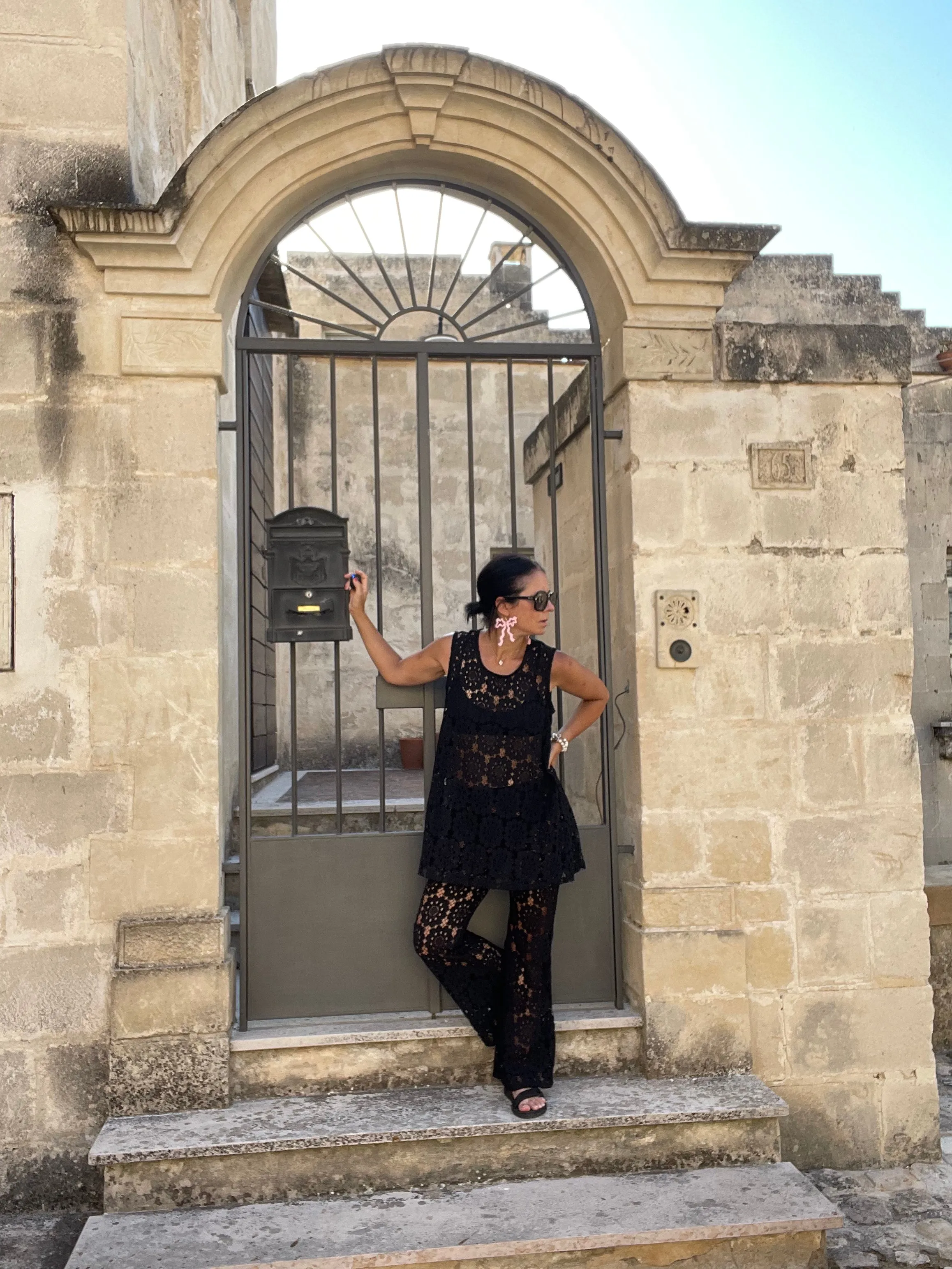 Farrah Lace flared pants - Black