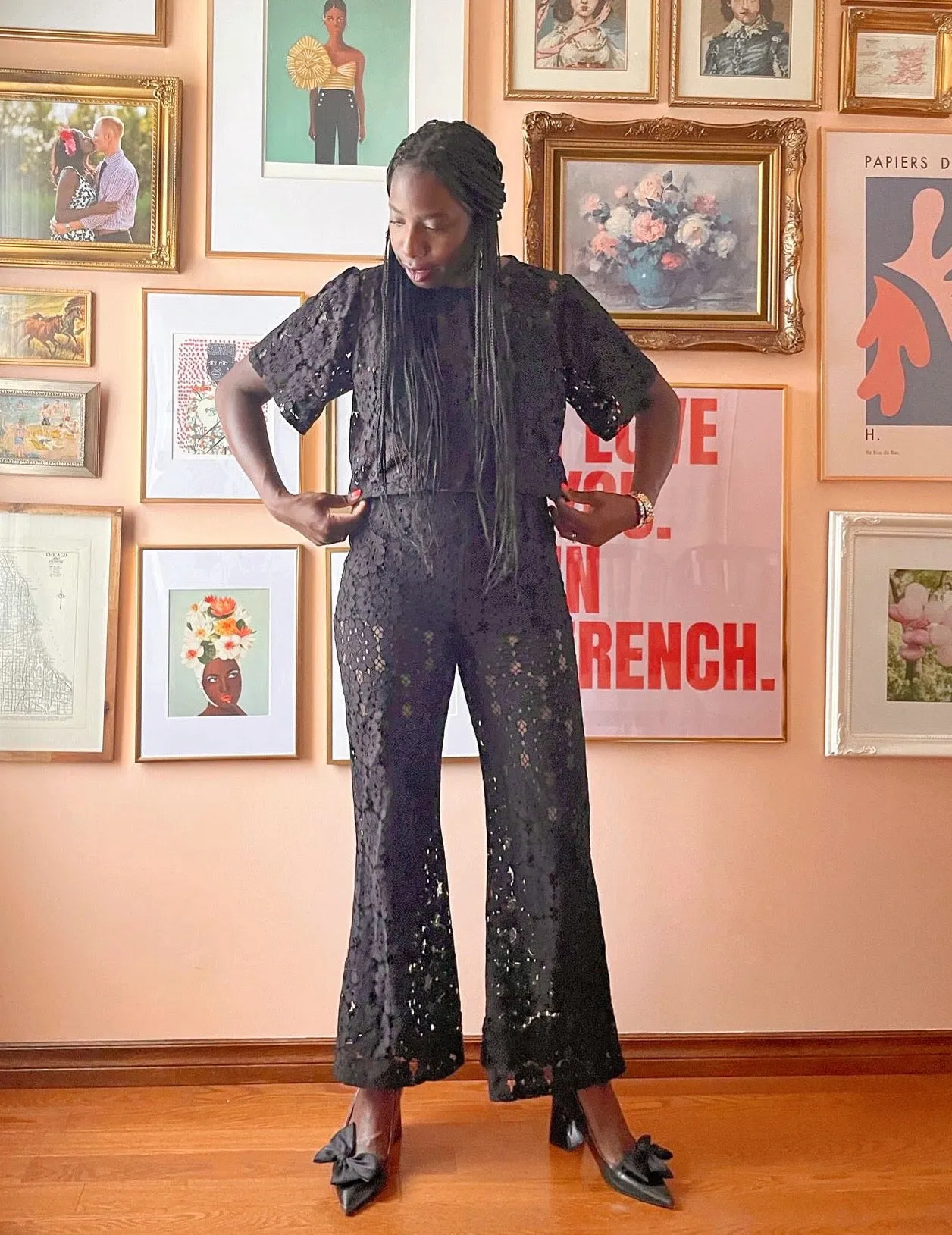 Farrah Lace flared pants - Black