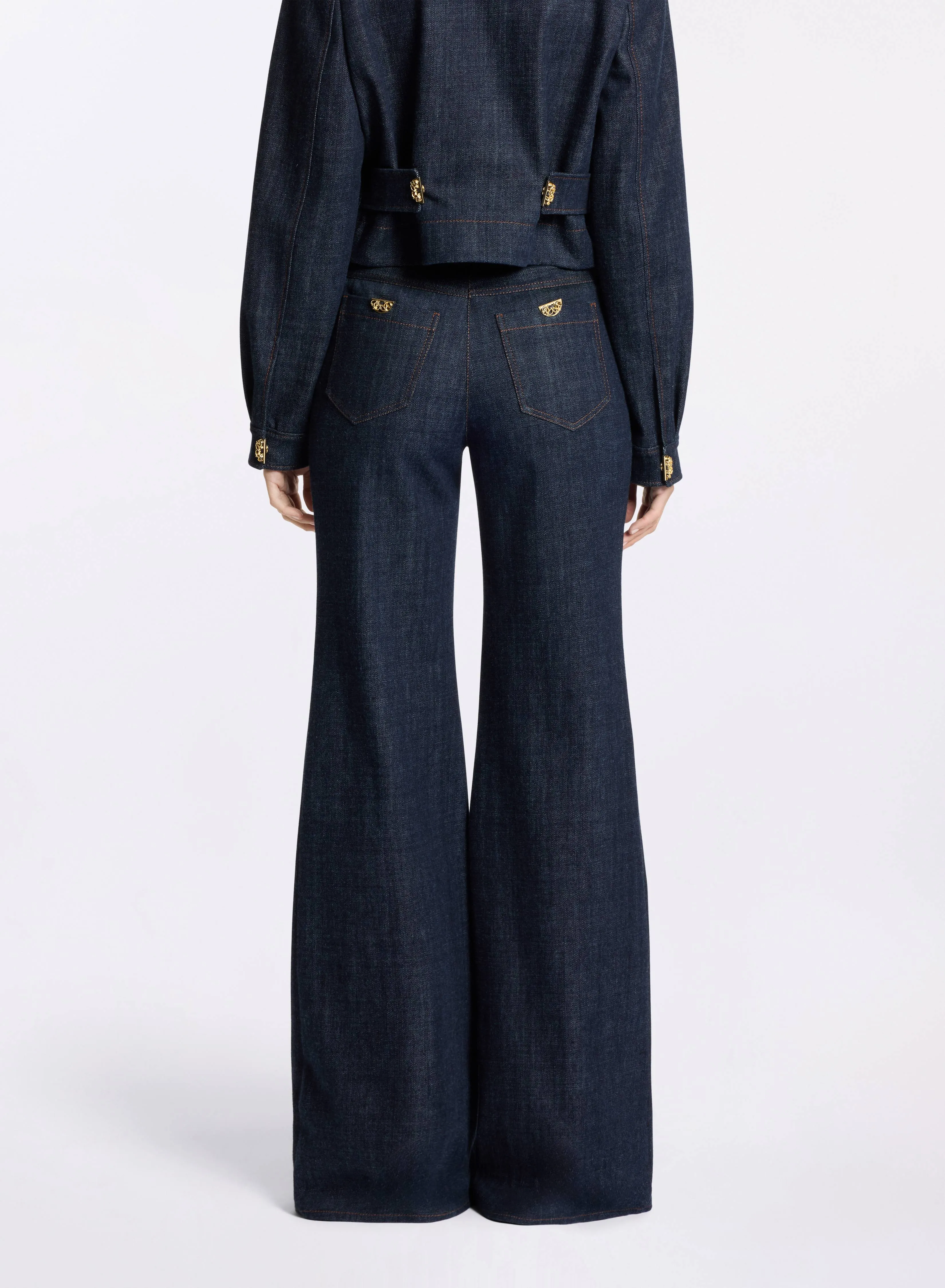 Flared Denim Pants