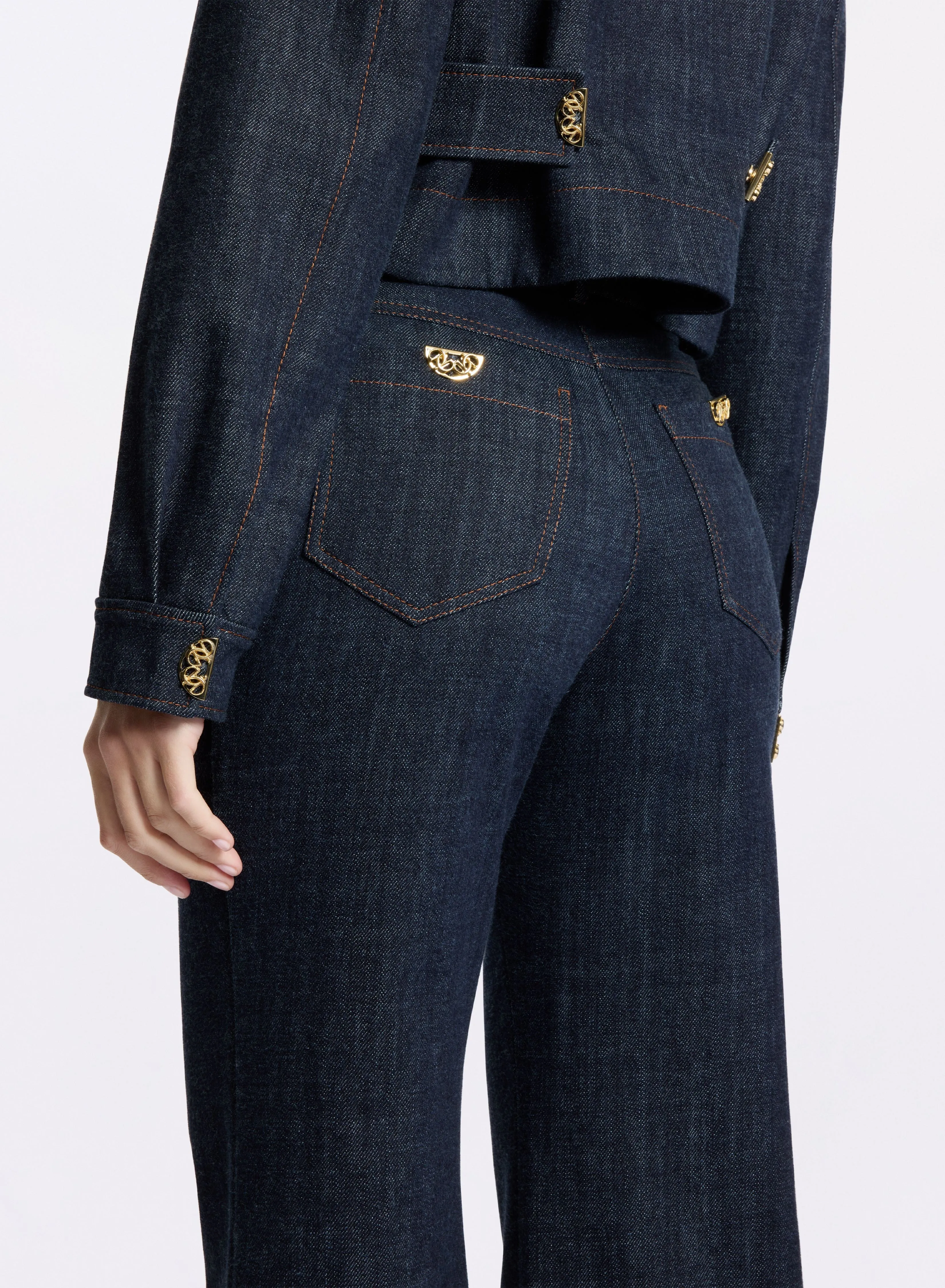 Flared Denim Pants