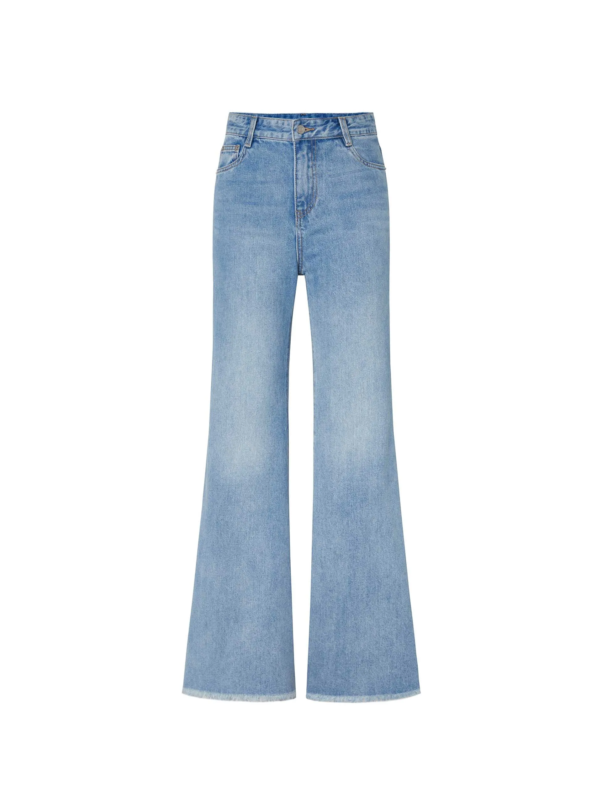 Flared Leg Cotton Jeans