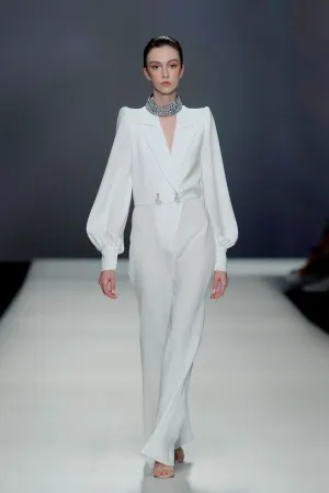 Flared Long-Sleeved Jumpsuit