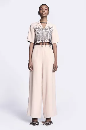 Flared Pants of (Abstract Roses Cropped Shirt)