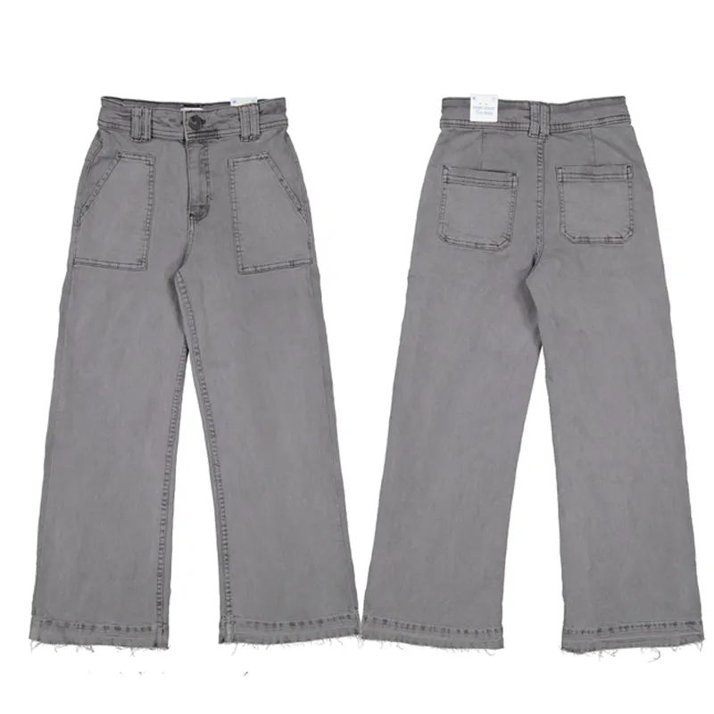 Flared Twill Pants, Shadow