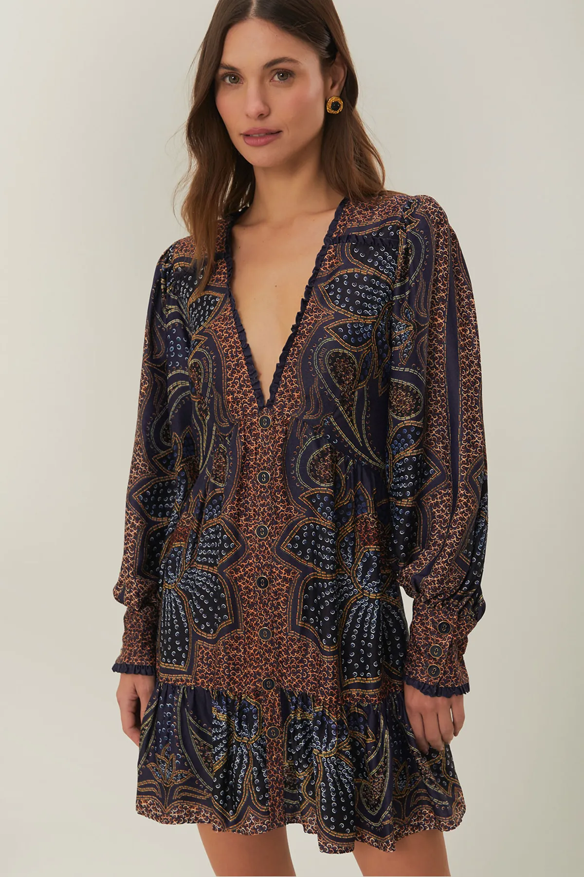 Floral Glam Blue Mini Dress