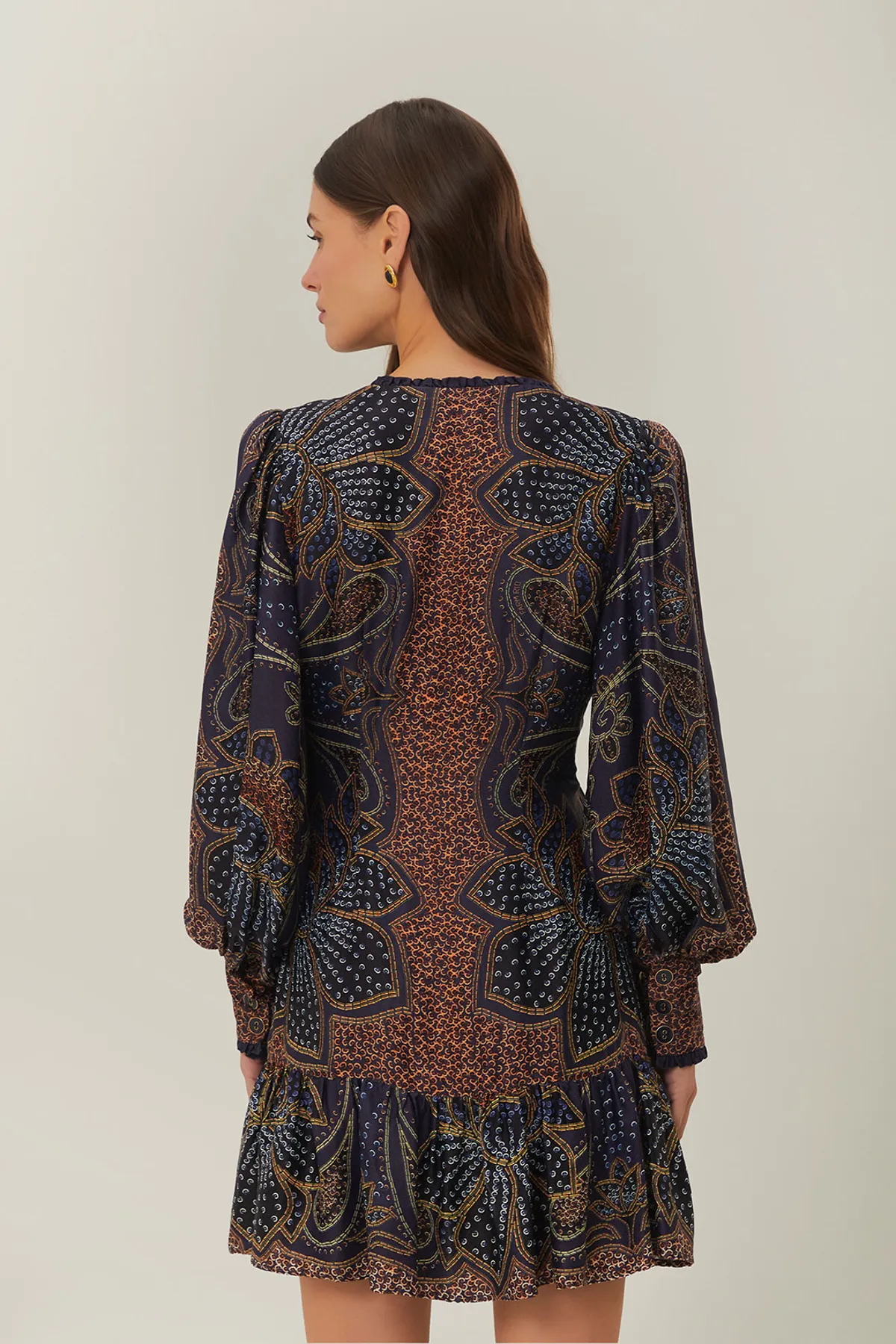 Floral Glam Blue Mini Dress