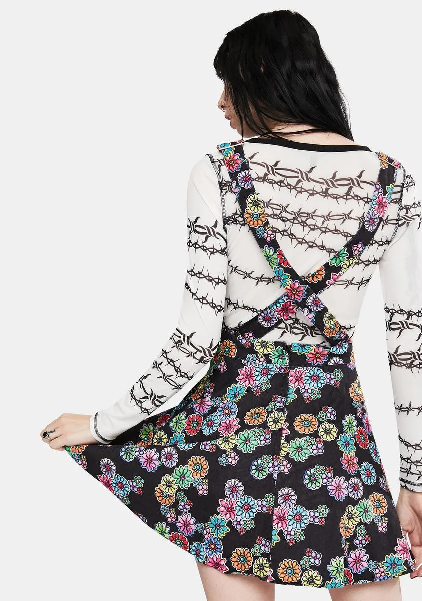 Floral Rainbow Overall Dress