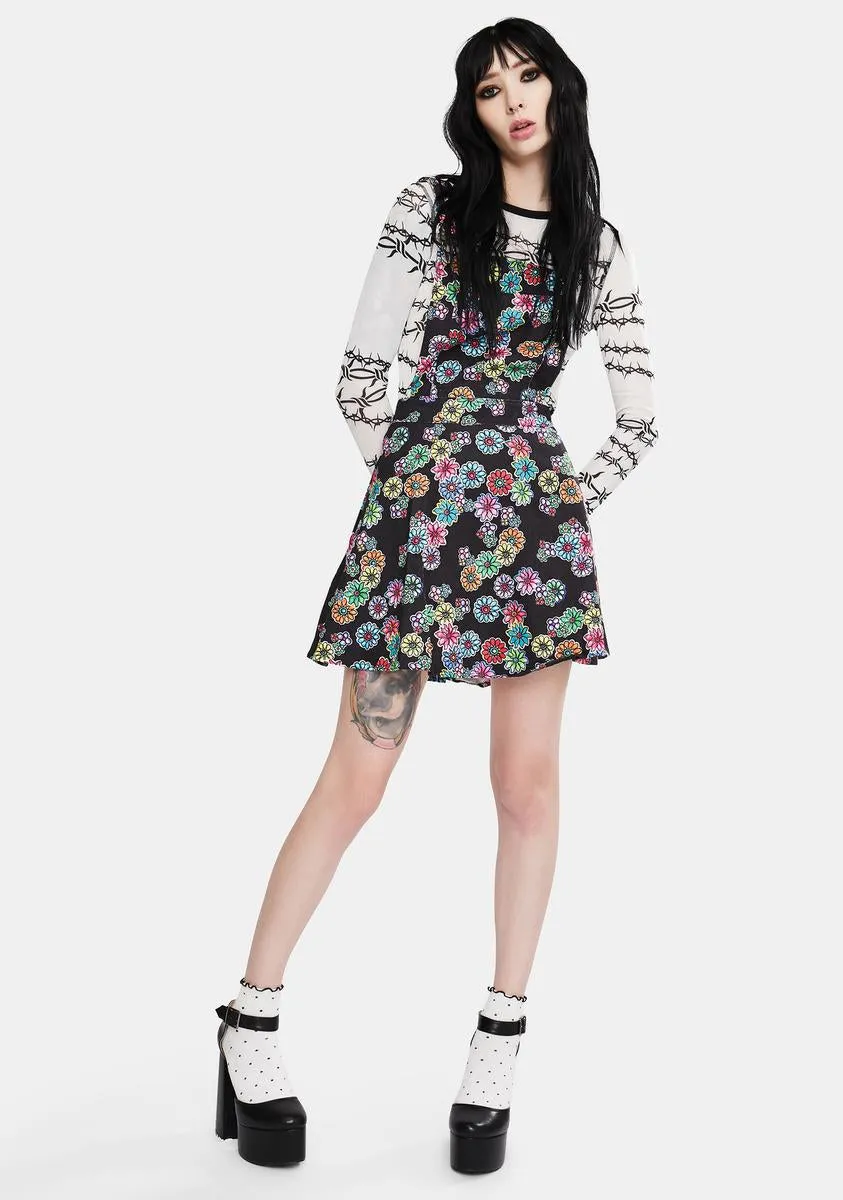 Floral Rainbow Overall Dress
