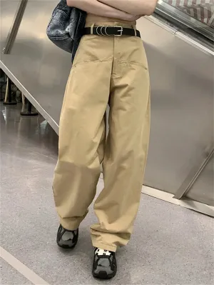 Girlary Women Straight Pants With Belt Casual All Match OL Spring Fashion Minimalist 2024 Loose Streetwear High Waist Slim New
