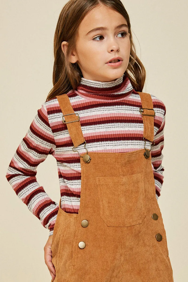 Girls Wide-Leg Corduroy Overall