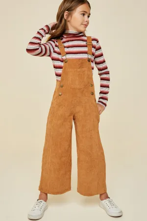Girls Wide-Leg Corduroy Overall