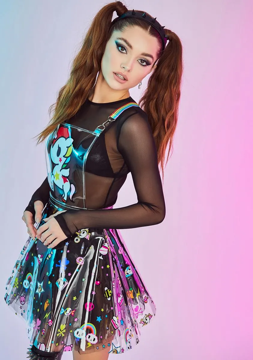 Glitter Parade Clear Overall Dress