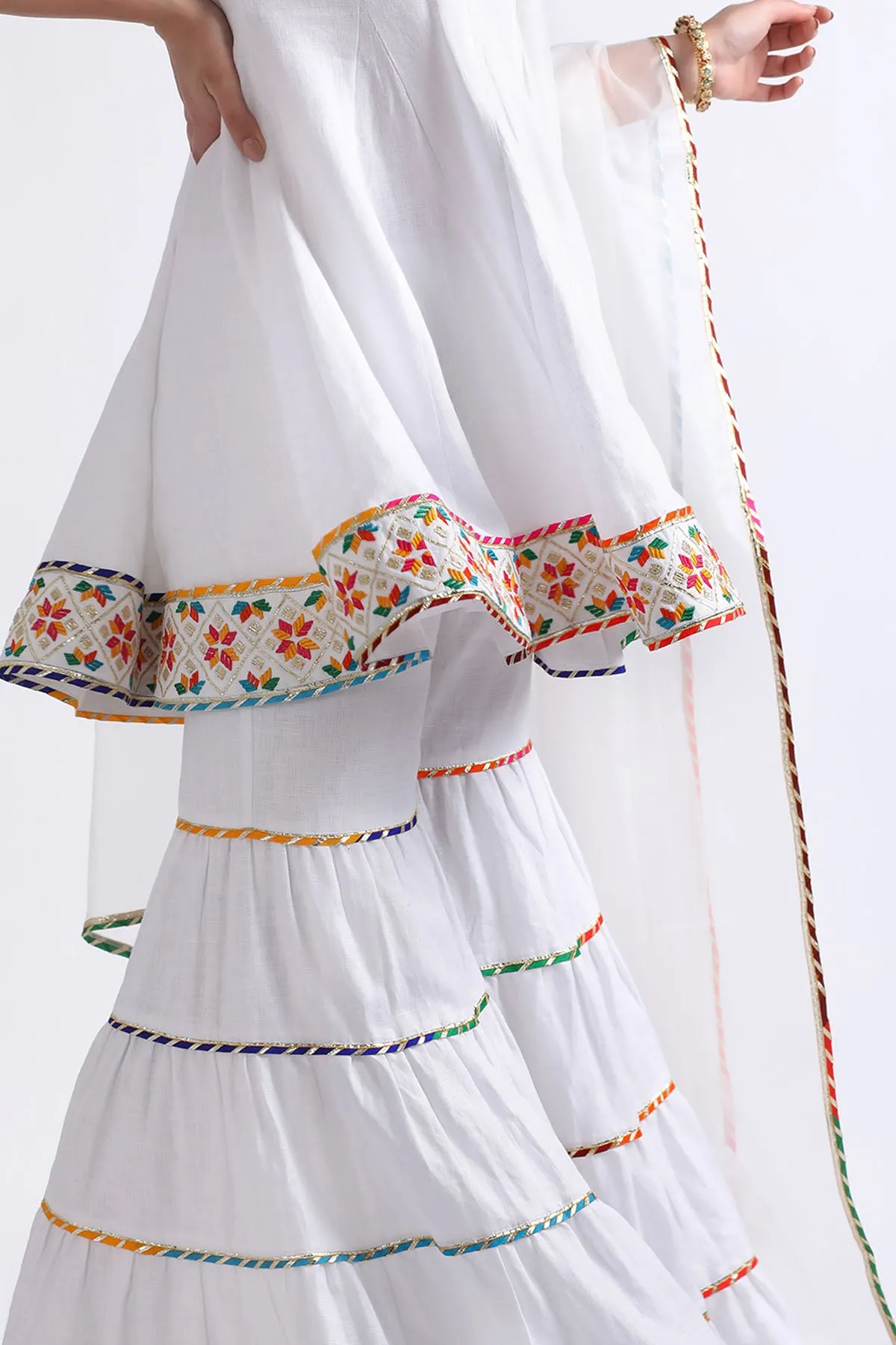 Gota Embroidered Sharara Kurta Set