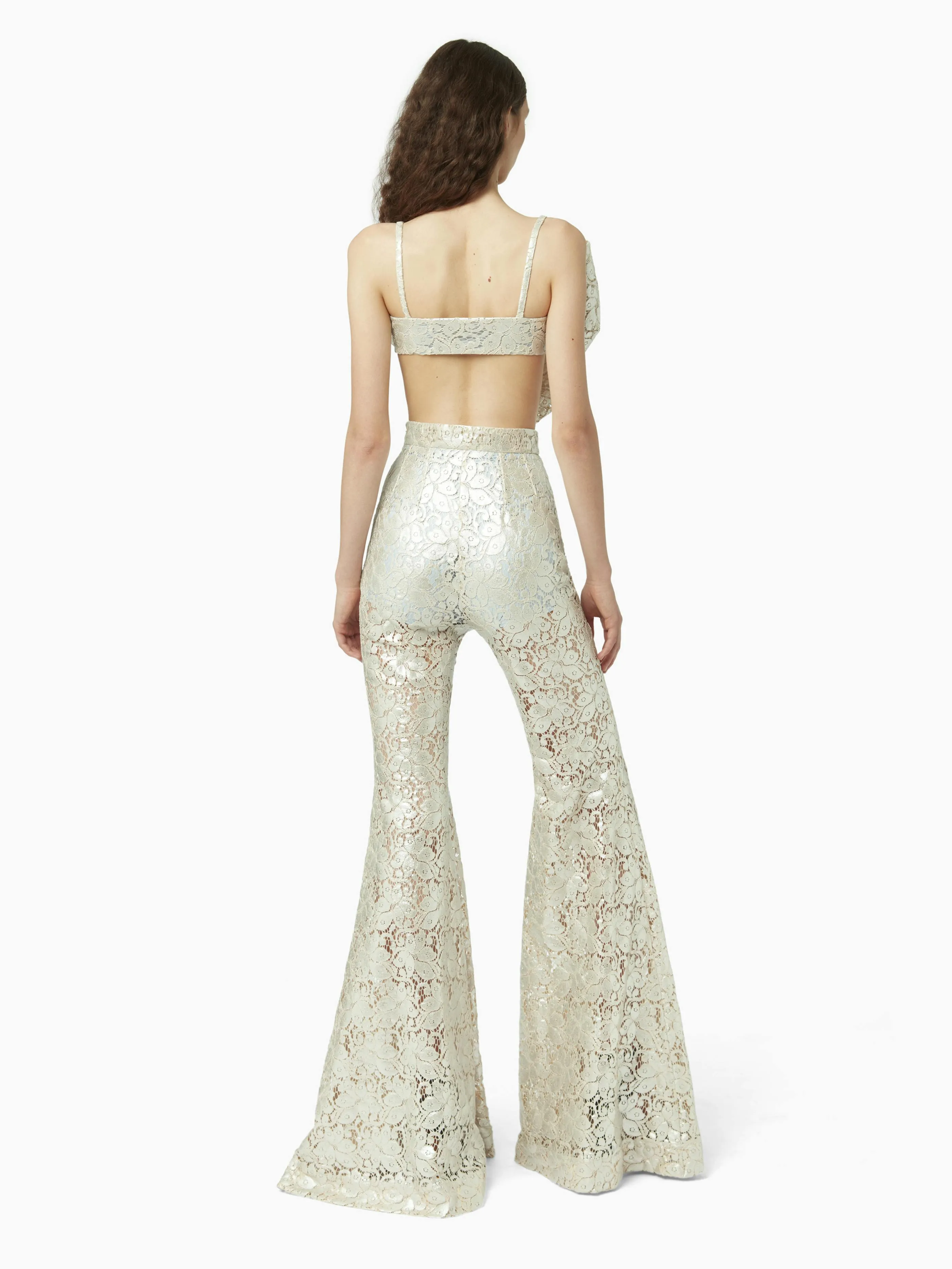 GUIPURE LACE FLARE PANTS