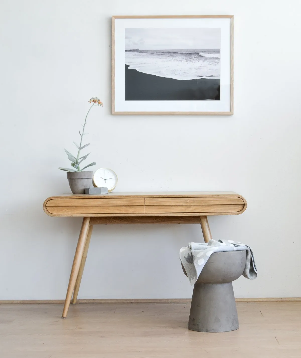 Joshua Narrow Wood Console Table- Natural