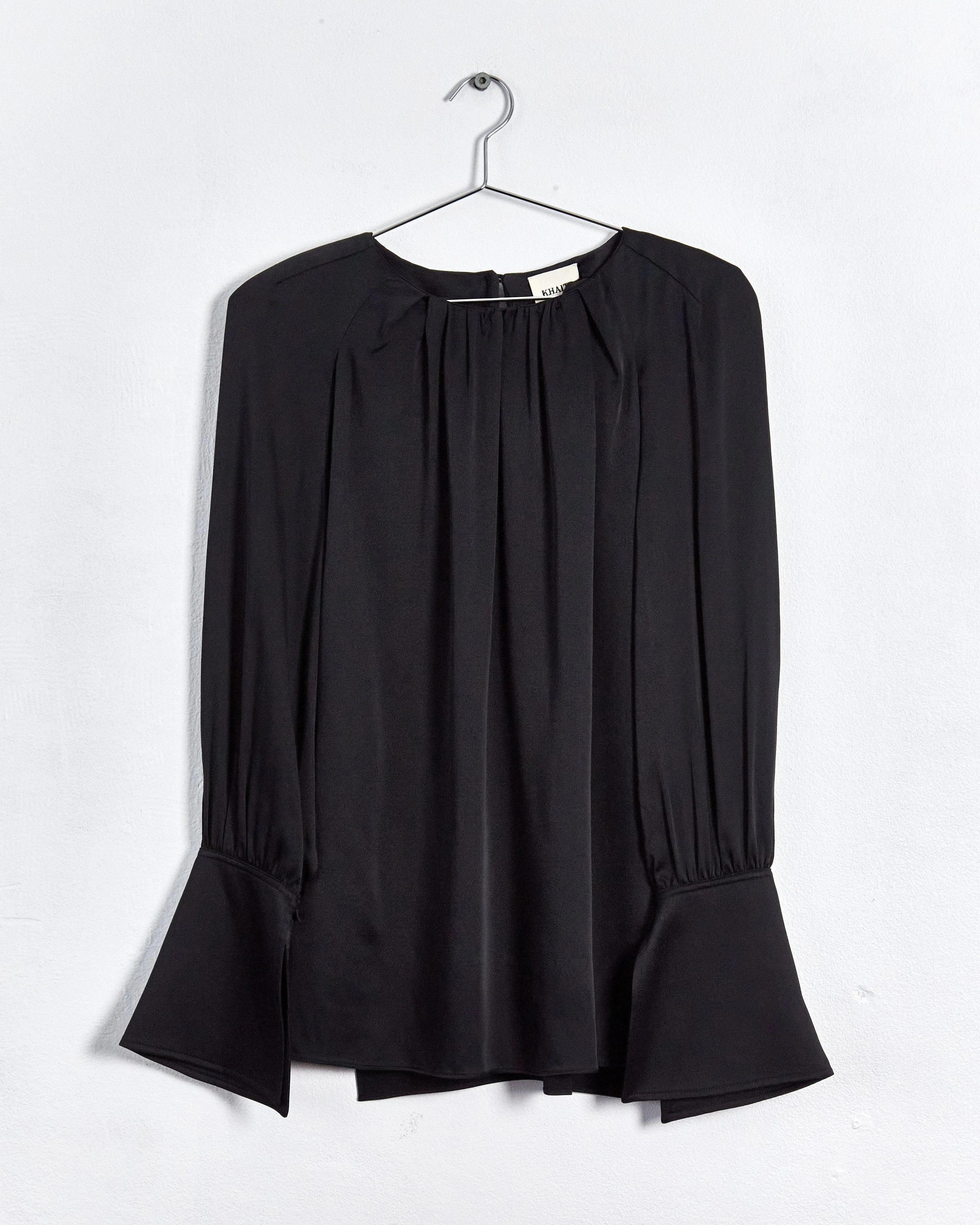 Khaite 'kirsty' split detail blouse, black, 10