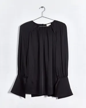 Khaite 'kirsty' split detail blouse, black, 10