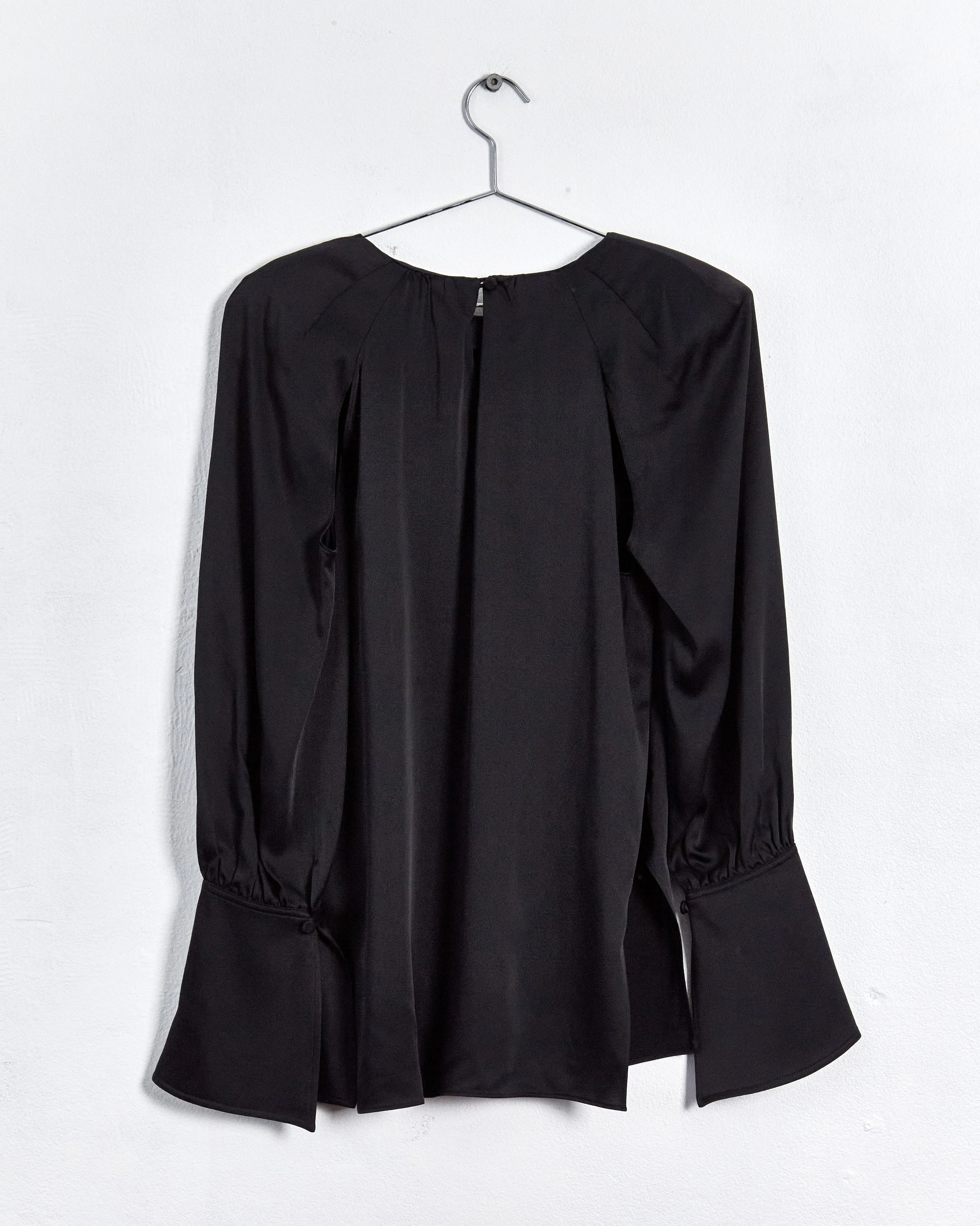 Khaite 'kirsty' split detail blouse, black, 10