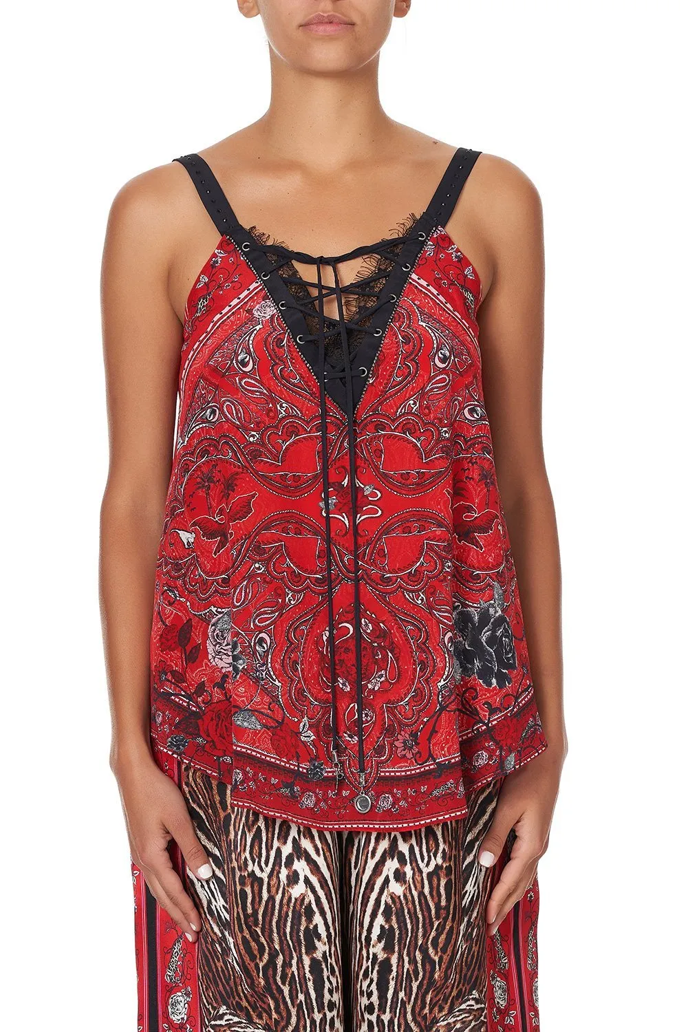 LACE UP EYELET CAMI PIRATE PUNK