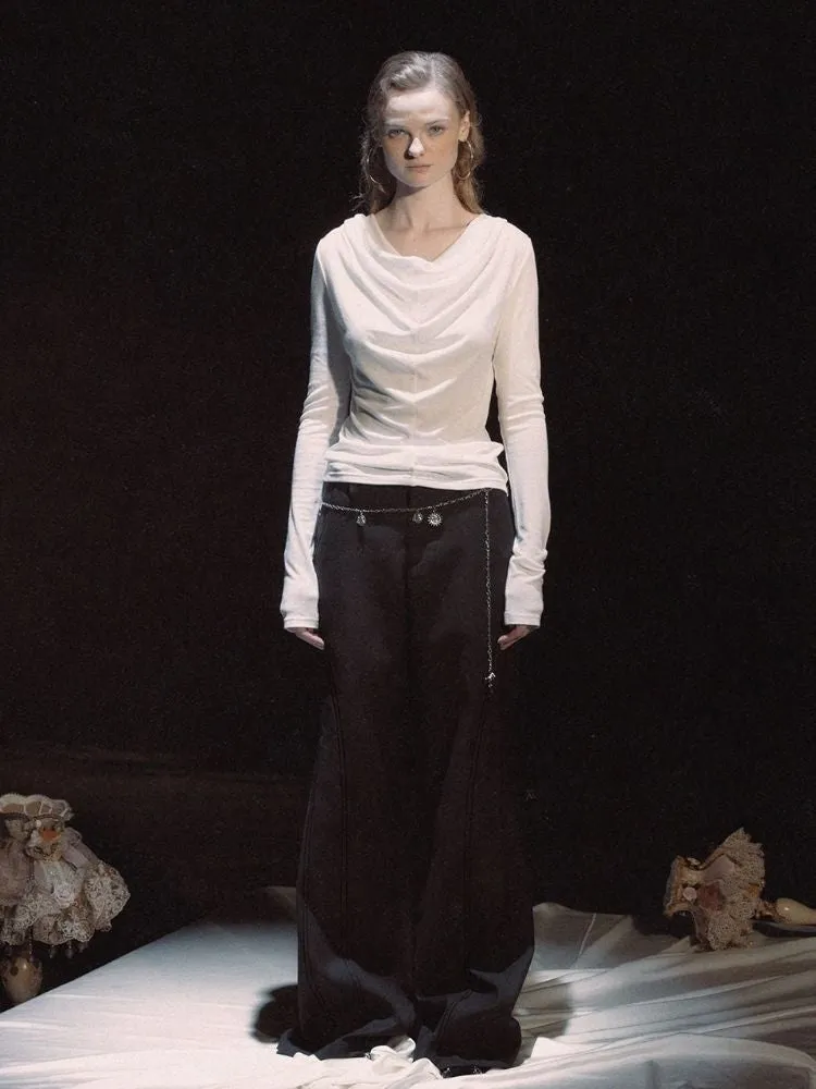 Line deconstruction tailoring draping original minimalist suit pants【s0000006444】