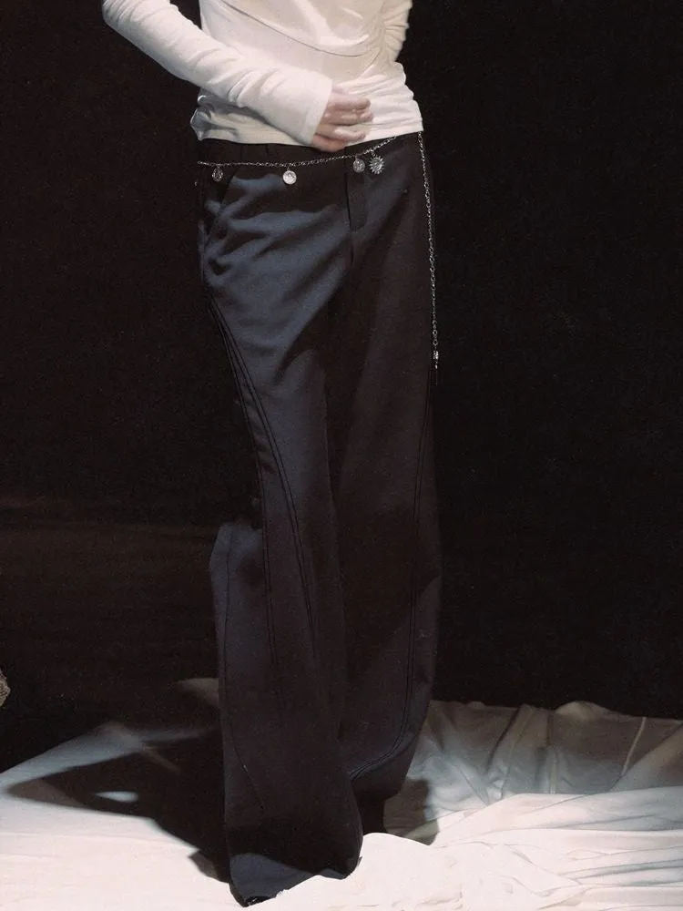Line deconstruction tailoring draping original minimalist suit pants【s0000006444】