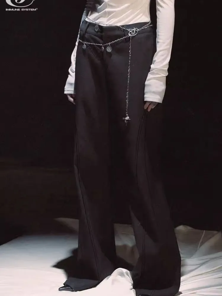 Line deconstruction tailoring draping original minimalist suit pants【s0000006444】