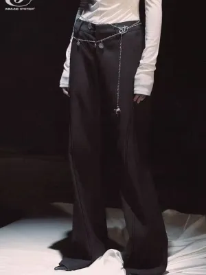 Line deconstruction tailoring draping original minimalist suit pants【s0000006444】