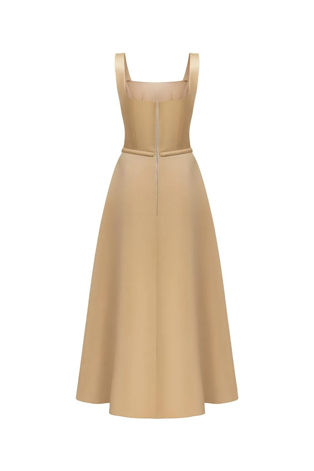 Liora A-line Loose Strap Taffeta Midi Dress