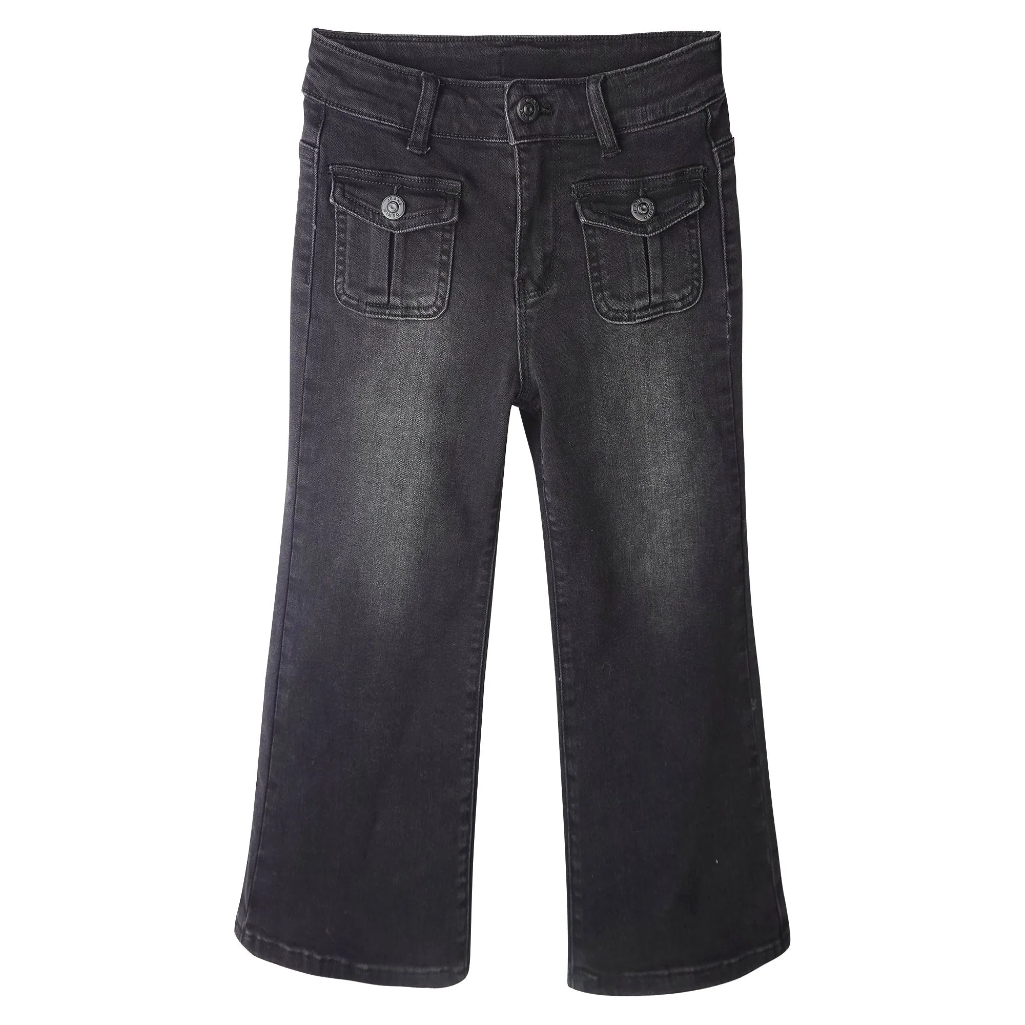 Little Girls Jeans, 12M-13T Wide Size Range Wide-leg Flared Stretchy Denim Pants