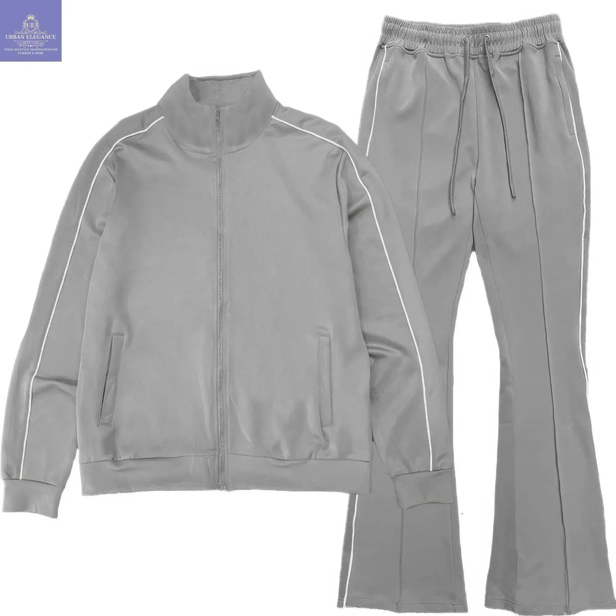Men's Solid Stacked Flared Track Set
