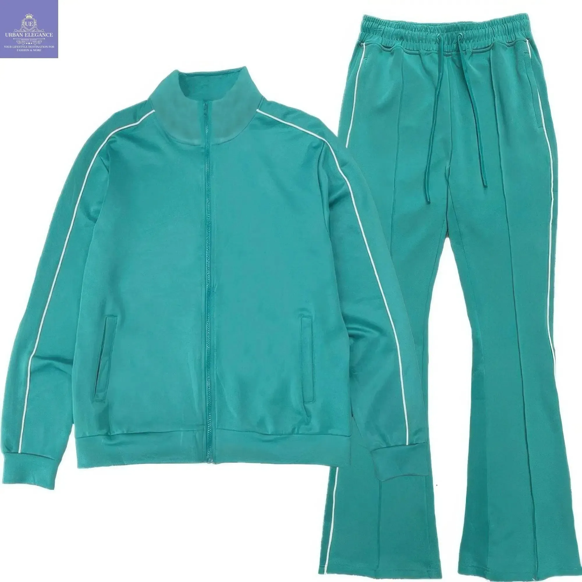 Men's Solid Stacked Flared Track Set
