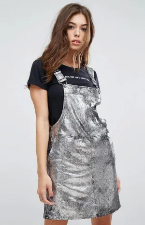 Metallic Overall Mini Dress