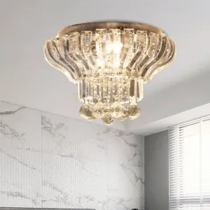 Minimalist Crystal LED Flush Mount Light for Bedroom - Stylish & Compact Ceiling Lighting