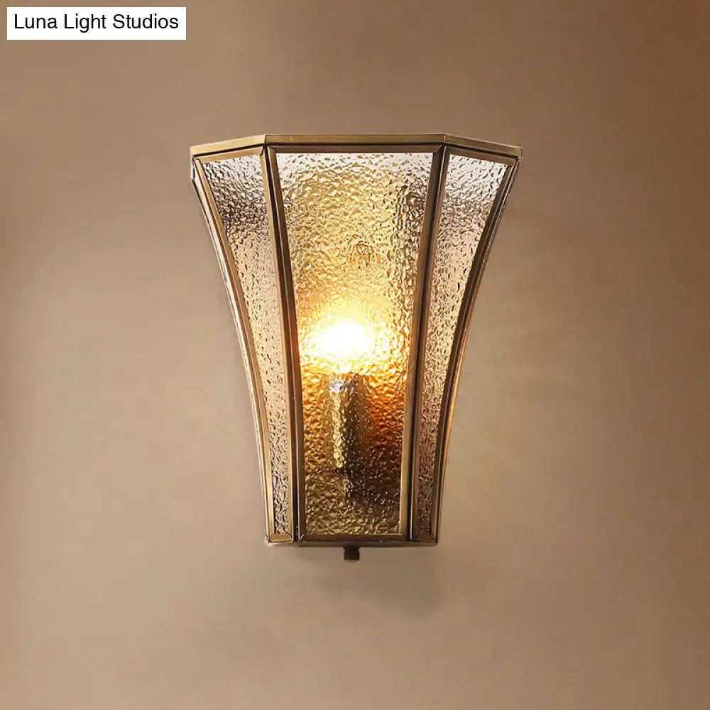 Minimalist Gold Trumpet Flared Wall Mount Glass Light - Single Corridor Lighting
