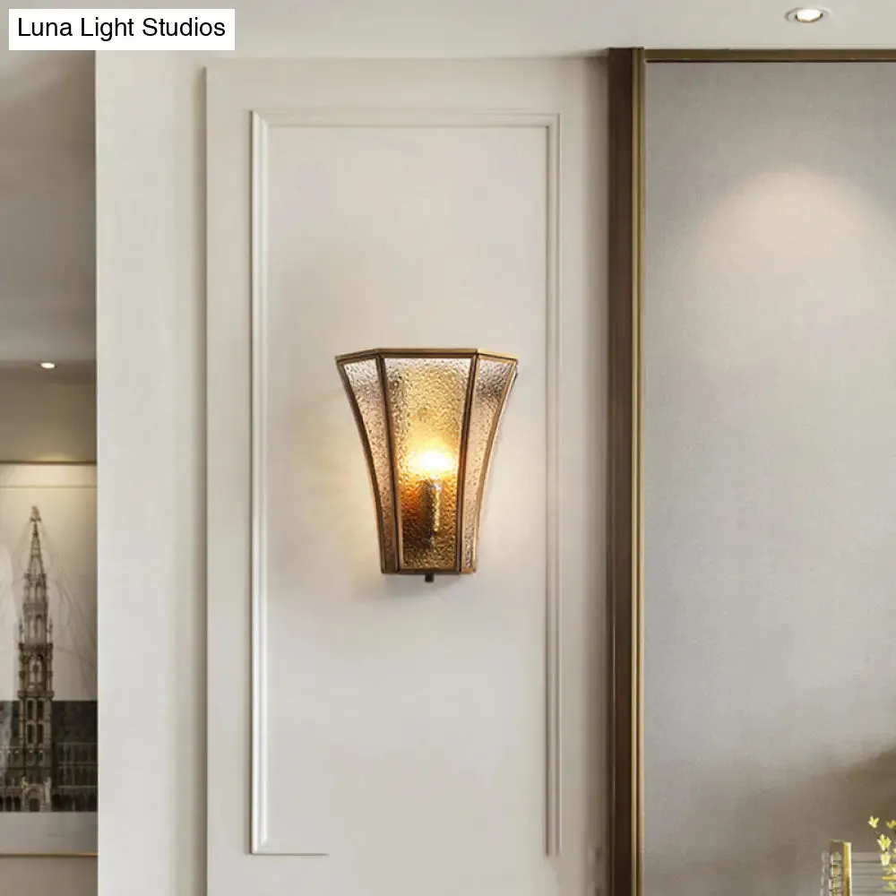 Minimalist Gold Trumpet Flared Wall Mount Glass Light - Single Corridor Lighting