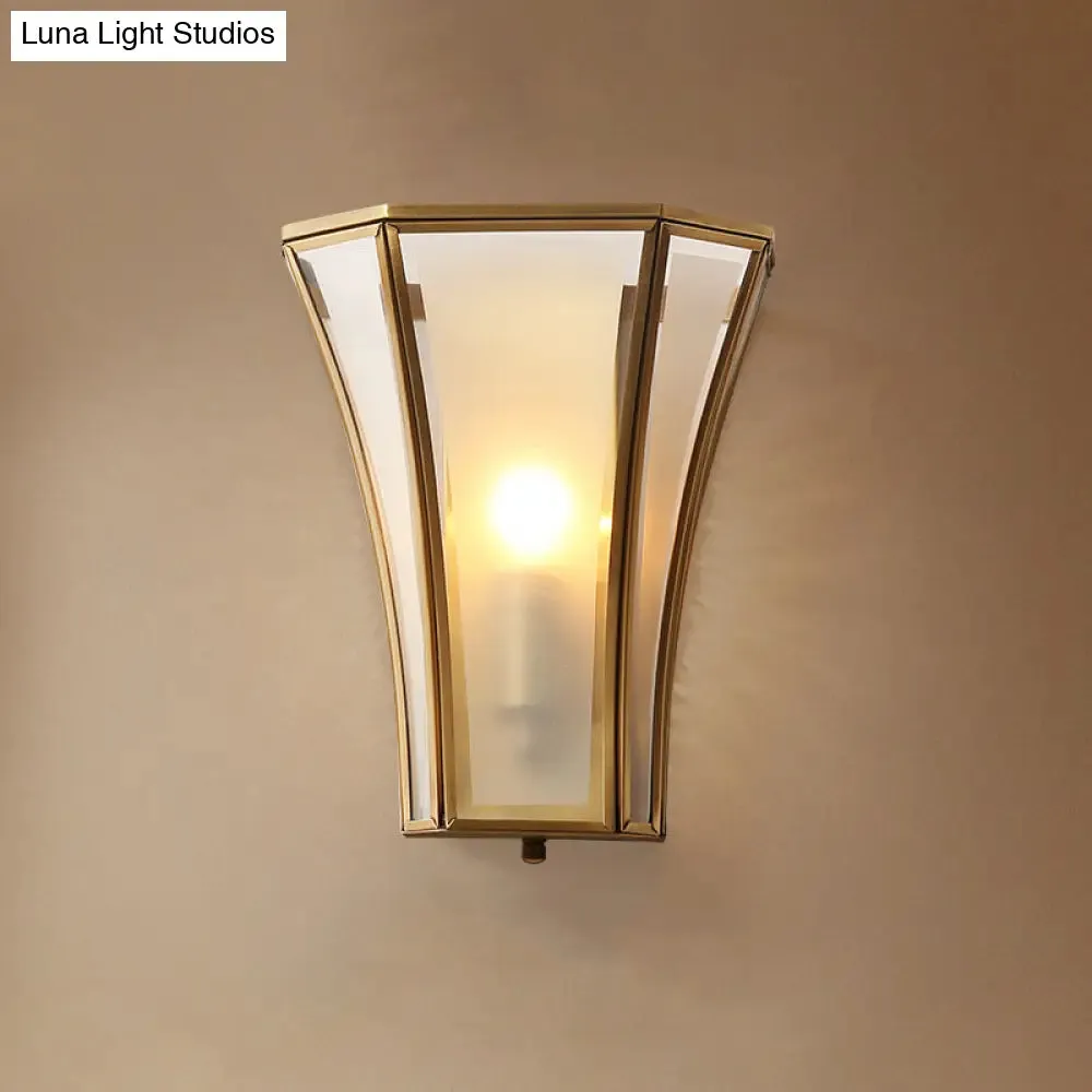 Minimalist Gold Trumpet Flared Wall Mount Glass Light - Single Corridor Lighting