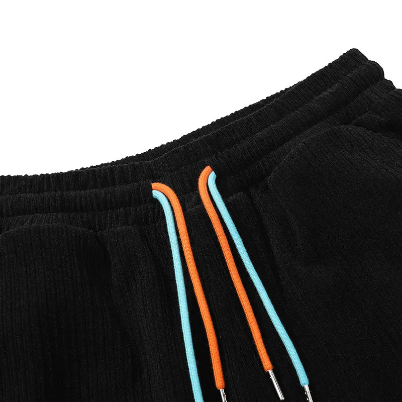 Minimalist Plain Label Loose Straight Casual Pants