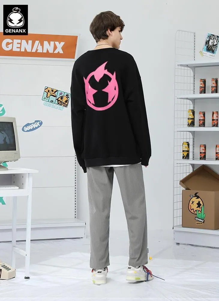 Minimalist Plain Label Loose Straight Casual Pants