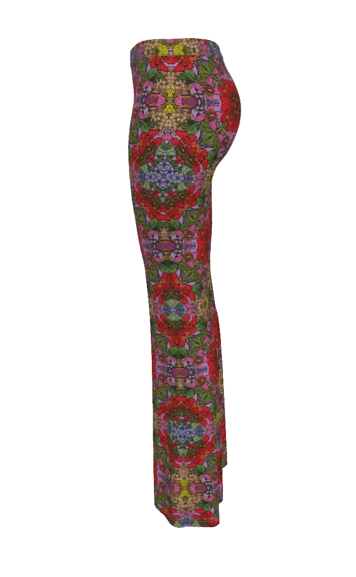 MYSTERY RED GARDEN FLARED STRETCH PANT