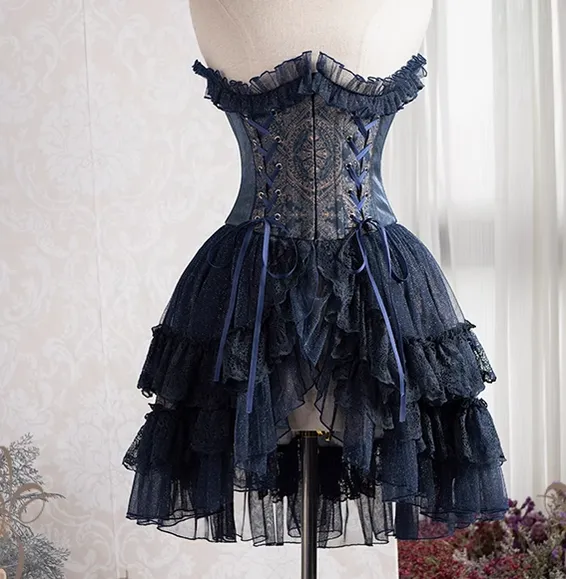 Neo Ludwig~Elegant Lolita Fishbone Corset Tail Dress