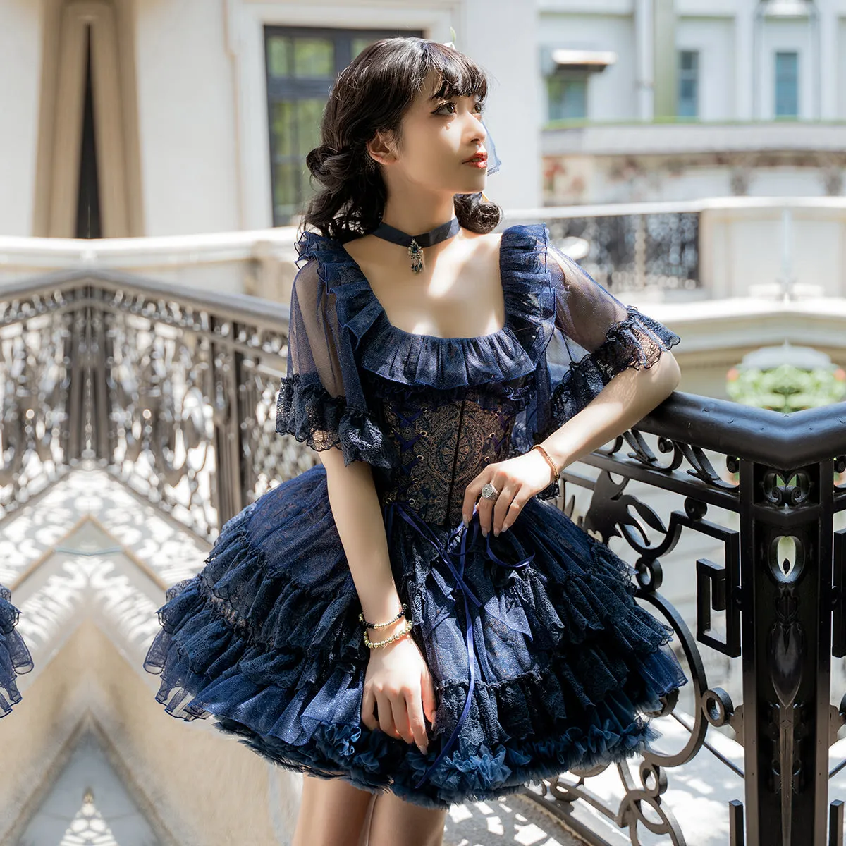 Neo Ludwig~Elegant Lolita Fishbone Corset Tail Dress