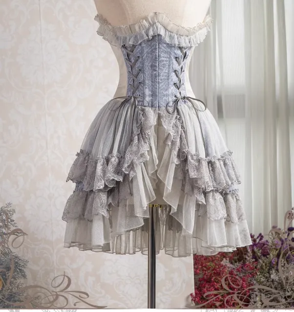 Neo Ludwig~Elegant Lolita Fishbone Corset Tail Dress