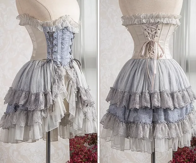 Neo Ludwig~Elegant Lolita Fishbone Corset Tail Dress
