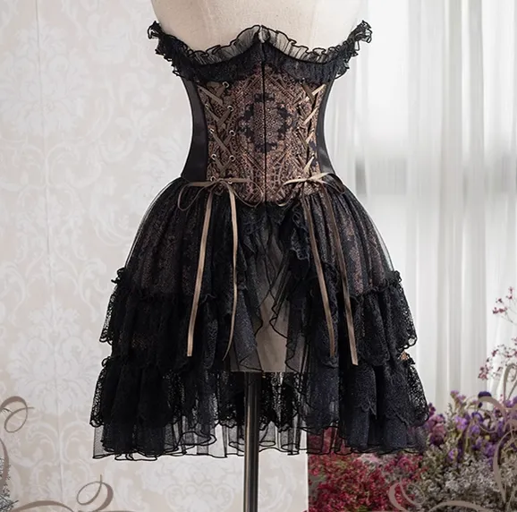 Neo Ludwig~Elegant Lolita Fishbone Corset Tail Dress