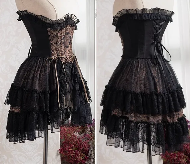 Neo Ludwig~Elegant Lolita Fishbone Corset Tail Dress